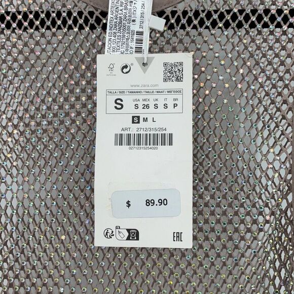 Zara Viral Blogger Favorite Nude Rhinestone Mesh Sheer Pullover Sleeveless Maxi - Picture 8 of 13